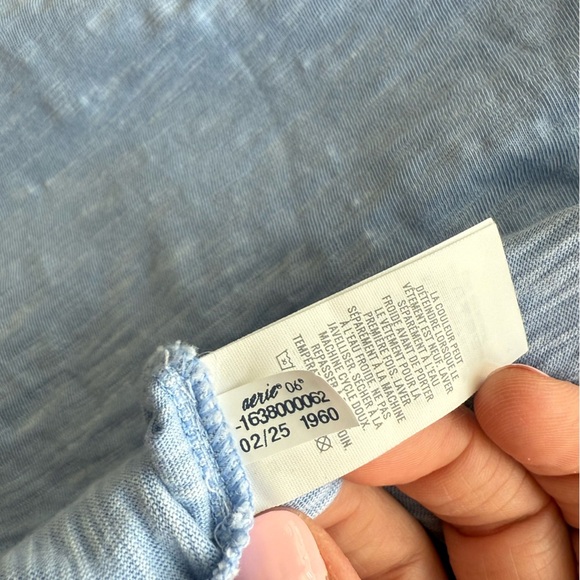 Aerie Women’s Crochet Maxi Dress Beach Swim Cover Up Blue Open Knit L - Picture 8 of 8